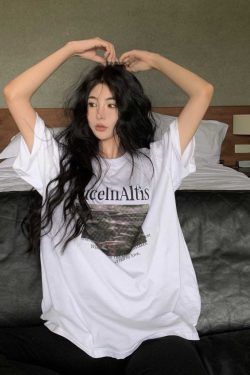 Plus-Size American Retro Oversized Cotton Short-Sleeve T-Shirt for Women - Summer 2025 Trendy Loose Fit Top