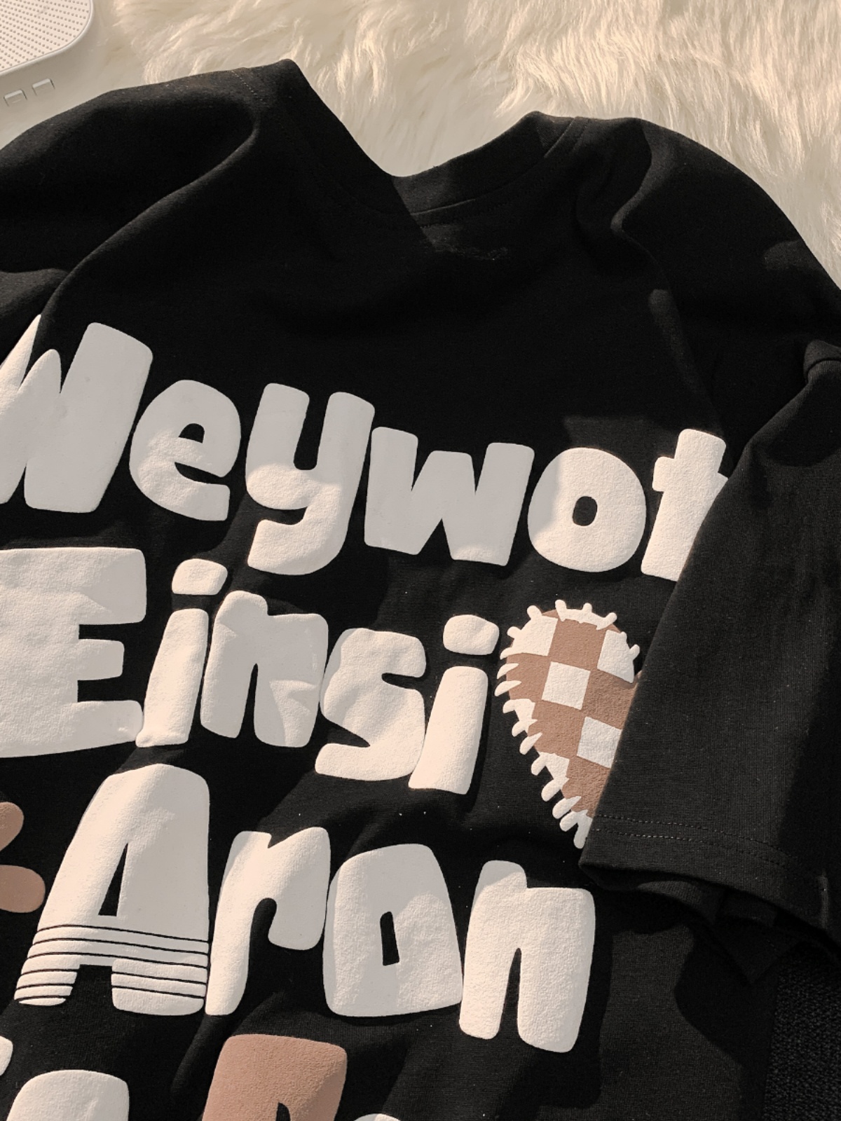 Plus-Size American Retro Oversized Letter Short Sleeve T-Shirt for Men and Women - Vintage Pure Cotton Couple Outfit Plus-Size American Retro Oversized Letter Short Sleeve T-Shirt for Men and Women - Vintage Pure Cotton Couple Outfit