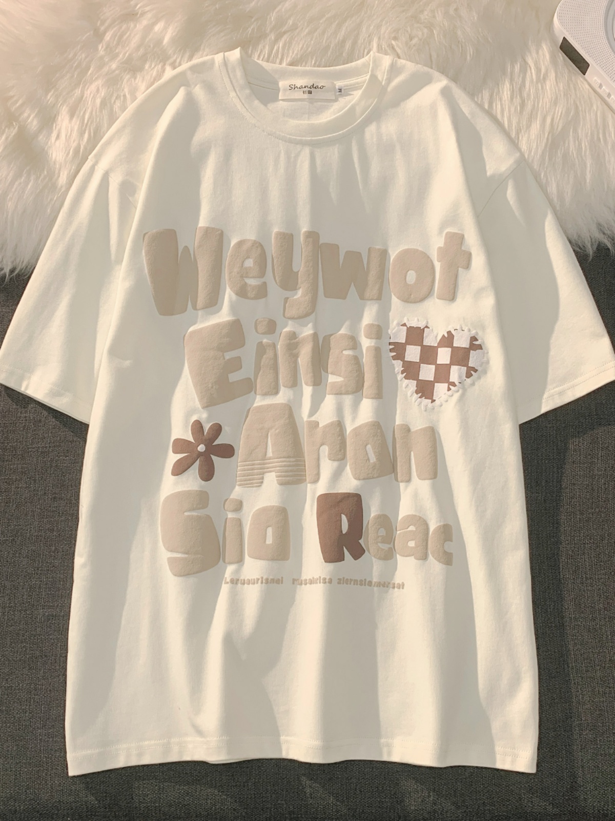 Plus-Size American Retro Oversized Letter Short Sleeve T-Shirt for Men and Women - Vintage Pure Cotton Couple Outfit Plus-Size American Retro Oversized Letter Short Sleeve T-Shirt for Men and Women - Vintage Pure Cotton Couple Outfit