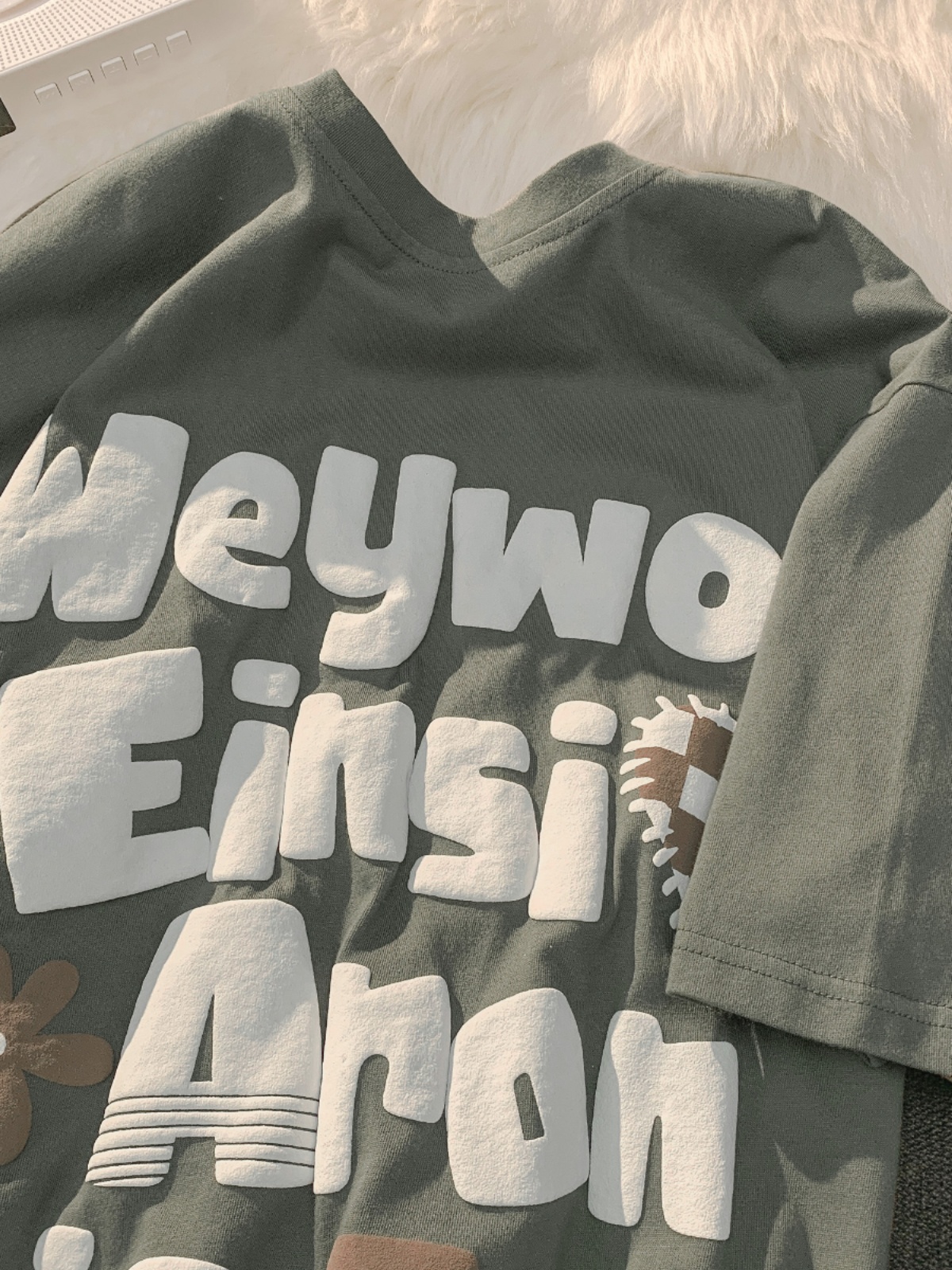 Plus-Size American Retro Oversized Letter Short Sleeve T-Shirt for Men and Women - Vintage Pure Cotton Couple Outfit Plus-Size American Retro Oversized Letter Short Sleeve T-Shirt for Men and Women - Vintage Pure Cotton Couple Outfit