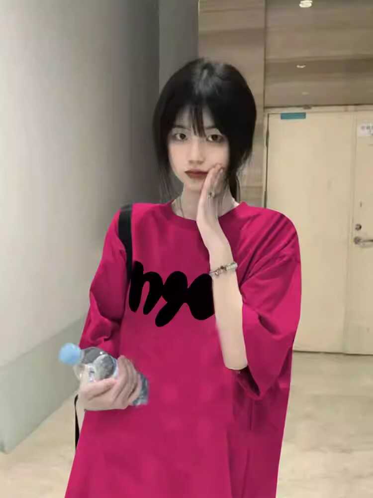 Plus Size American Retro Oversized Summer Loose Cotton Short Sleeve T-Shirt for Women - Casual Vintage Style Top Plus Size American Retro Oversized Summer Loose Cotton Short Sleeve T-Shirt for Women - Casual Vintage Style Top