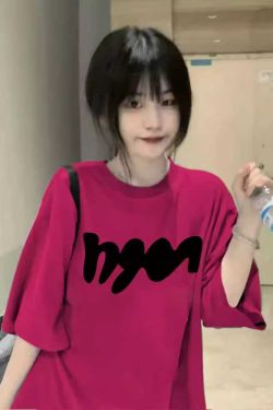 Plus Size American Retro Oversized Summer Loose Cotton Short Sleeve T-Shirt for Women - Casual Vintage Style Top