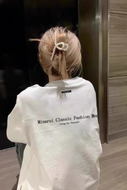 Plus Size American Style Loose Fit Cotton Letter T-Shirt for Women - Summer Short Sleeve Chic Hong Kong Style Top