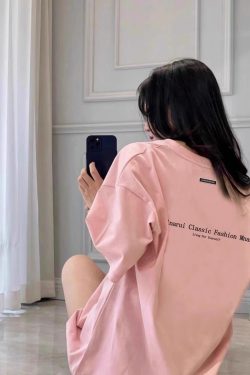 Plus Size American Style Loose Fit Cotton Letter T-Shirt for Women - Summer Short Sleeve Chic Hong Kong Style Top