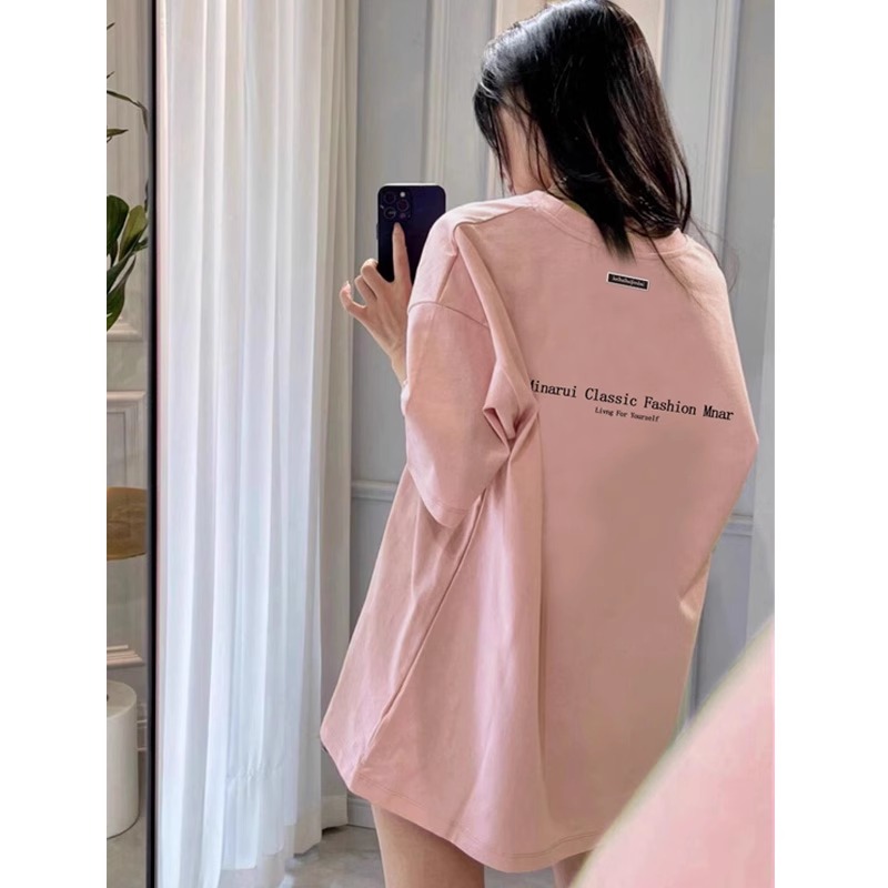 Plus Size American Style Loose Fit Cotton Letter T-Shirt for Women - Summer Short Sleeve Chic Hong Kong Style Top Plus Size American Style Loose Fit Cotton Letter T-Shirt for Women - Summer Short Sleeve Chic Hong Kong Style Top