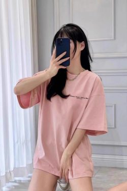 Plus Size American Style Loose Fit Cotton Letter T-Shirt for Women - Summer Short Sleeve Chic Hong Kong Style Top
