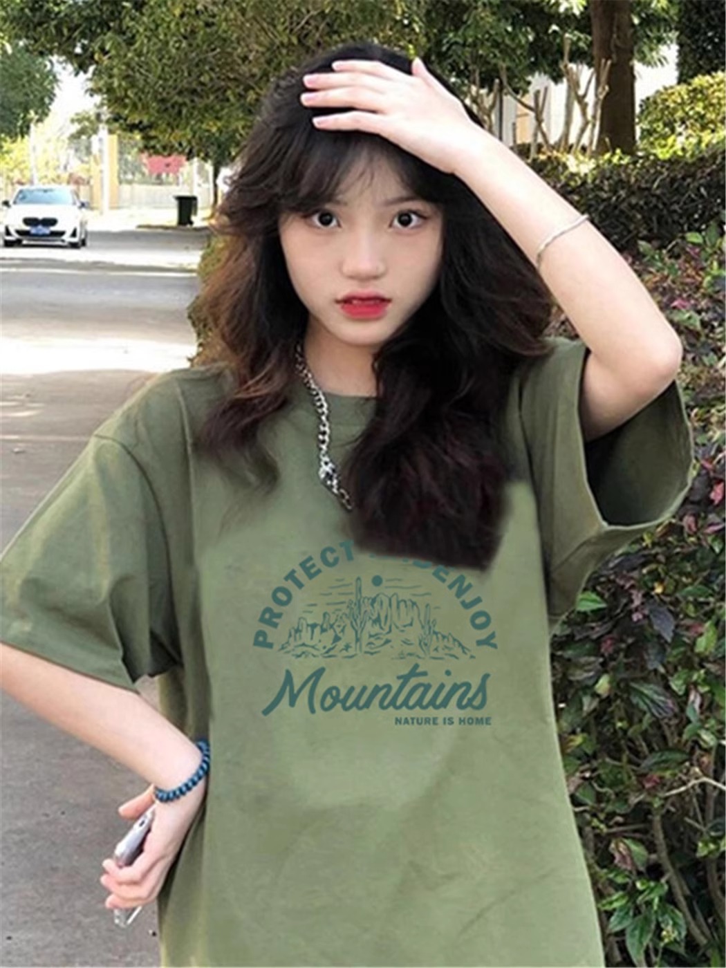 Plus Size Avocado Green Cotton Short Sleeve T-Shirt, Unisex Korean Style Loose Fit Top for Students and Plus-Size Fashion. Plus Size Avocado Green Cotton Short Sleeve T-Shirt, Unisex Korean Style Loose Fit Top for Students and Plus-Size Fashion.