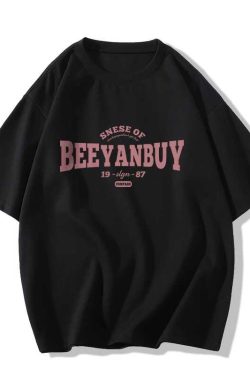 Plus Size Black Cotton Loose Fit Short Sleeve T-Shirt for Women - Trendy American Retro Style Top