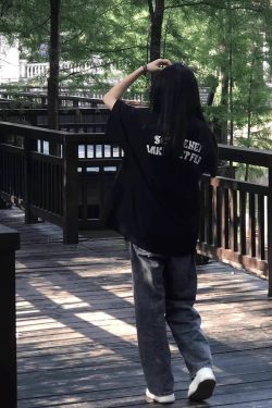 Plus Size Black Cotton Short Sleeve T-Shirt for Women - Trendy Loose Fit American Street Style College Top