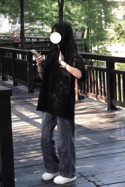 Plus Size Black Cotton Short Sleeve T-Shirt for Women - Trendy Loose Fit American Street Style College Top