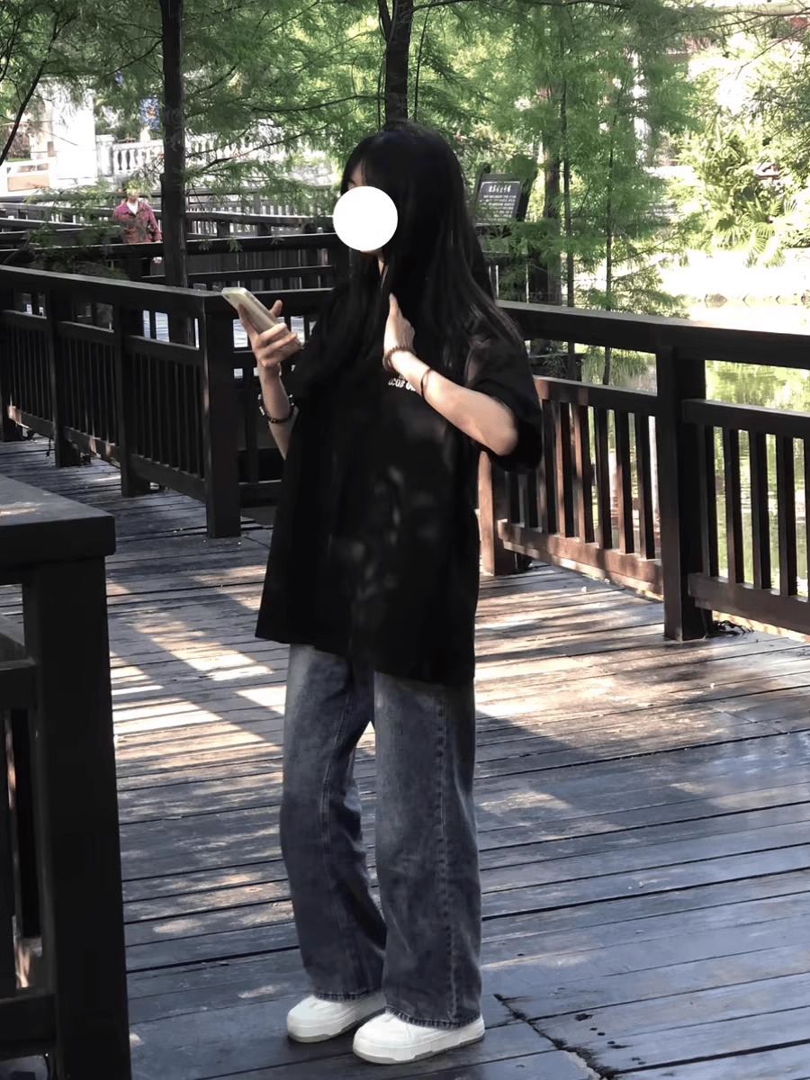 Plus Size Black Cotton Short Sleeve T-Shirt for Women - Trendy Loose Fit American Street Style College Top Plus Size Black Cotton Short Sleeve T-Shirt for Women - Trendy Loose Fit American Street Style College Top