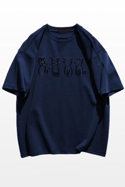 Plus Size Cartoon Fun Vintage Pure Cotton Short Sleeve T-Shirt for Couples - Unisex Loose Fit, Y2K Style, INS Trend