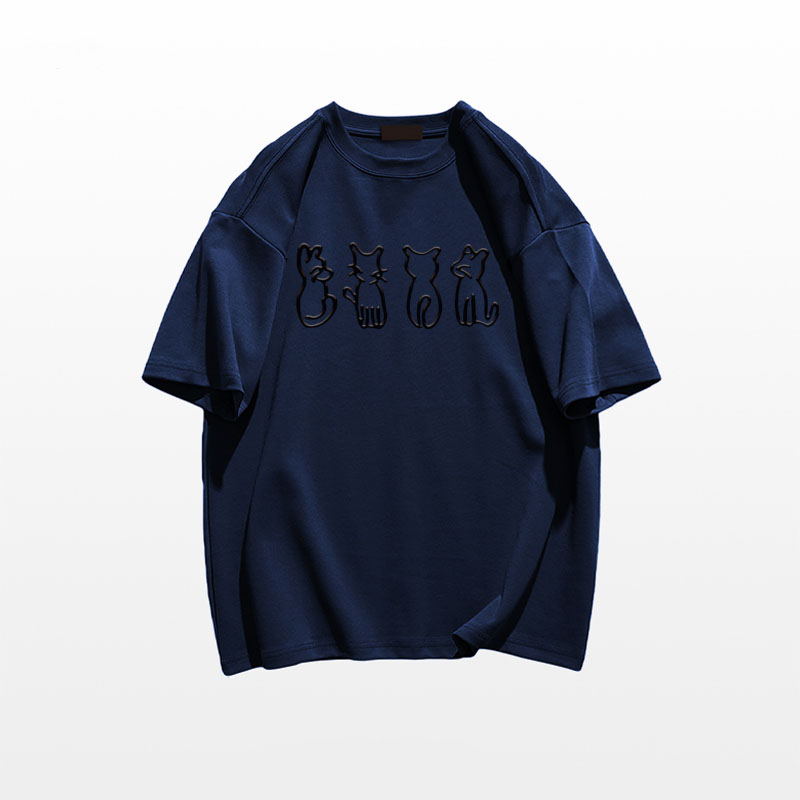 Plus Size Cartoon Fun Vintage Pure Cotton Short Sleeve T-Shirt for Couples - Unisex Loose Fit, Y2K Style, INS Trend Plus Size Cartoon Fun Vintage Pure Cotton Short Sleeve T-Shirt for Couples - Unisex Loose Fit, Y2K Style, INS Trend