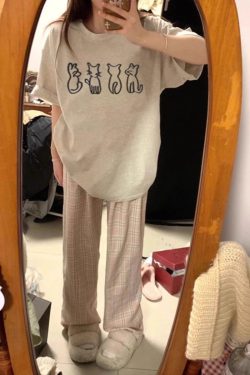 Plus Size Cartoon Fun Vintage Pure Cotton Short Sleeve T-Shirt for Couples - Unisex Loose Fit, Y2K Style, INS Trend