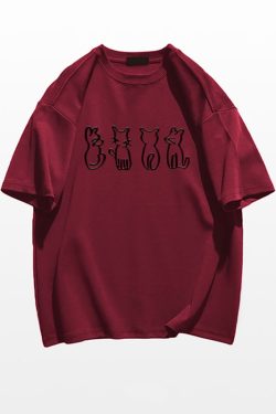 Plus Size Cartoon Fun Vintage Pure Cotton Short Sleeve T-Shirt for Couples - Unisex Loose Fit, Y2K Style, INS Trend