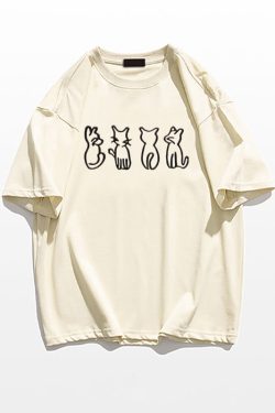 Plus Size Cartoon Fun Vintage Pure Cotton Short Sleeve T-Shirt for Couples - Unisex Loose Fit, Y2K Style, INS Trend