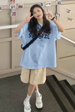 Plus Size Colorful Cotton T-Shirt for Women - Vintage American High Street Style, Short Sleeve, Summer 2025 Fashion