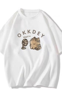 Plus-Size Cotton Short-Sleeve T-Shirt for Couples, Loose Fit with Drop Shoulder, Unique American Style, Casual Weekend Wear