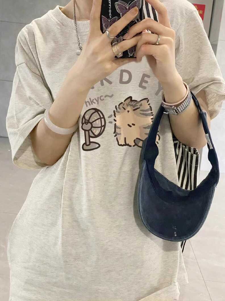 Plus-Size Cotton Short-Sleeve T-Shirt for Couples, Loose Fit with Drop Shoulder, Unique American Style, Casual Weekend Wear Plus-Size Cotton Short-Sleeve T-Shirt for Couples, Loose Fit with Drop Shoulder, Unique American Style, Casual Weekend Wear