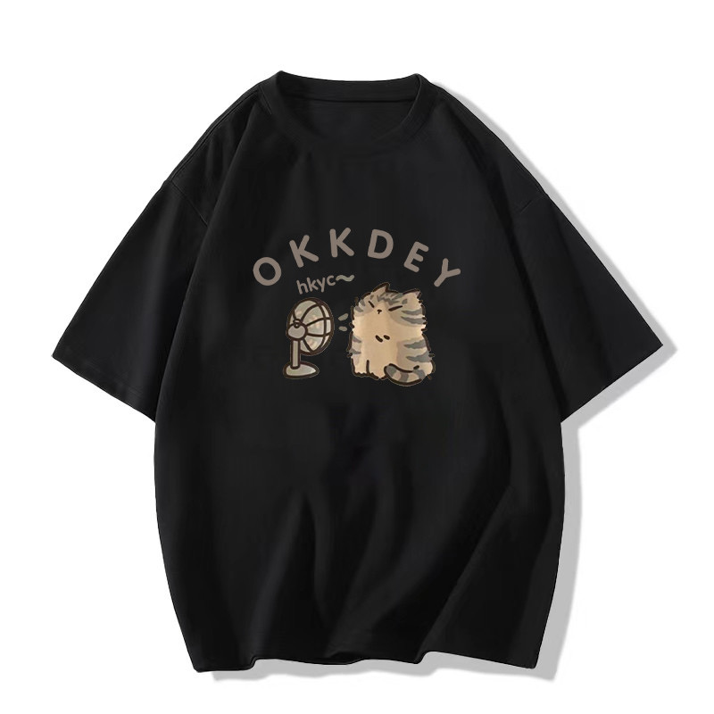 Plus-Size Cotton Short-Sleeve T-Shirt for Couples, Loose Fit with Drop Shoulder, Unique American Style, Casual Weekend Wear Plus-Size Cotton Short-Sleeve T-Shirt for Couples, Loose Fit with Drop Shoulder, Unique American Style, Casual Weekend Wear