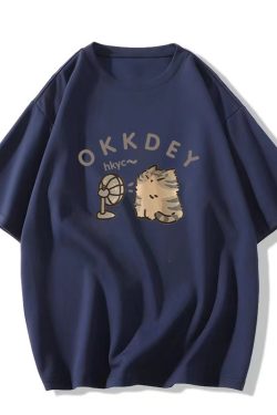 Plus-Size Cotton Short-Sleeve T-Shirt for Couples, Loose Fit with Drop Shoulder, Unique American Style, Casual Weekend Wear