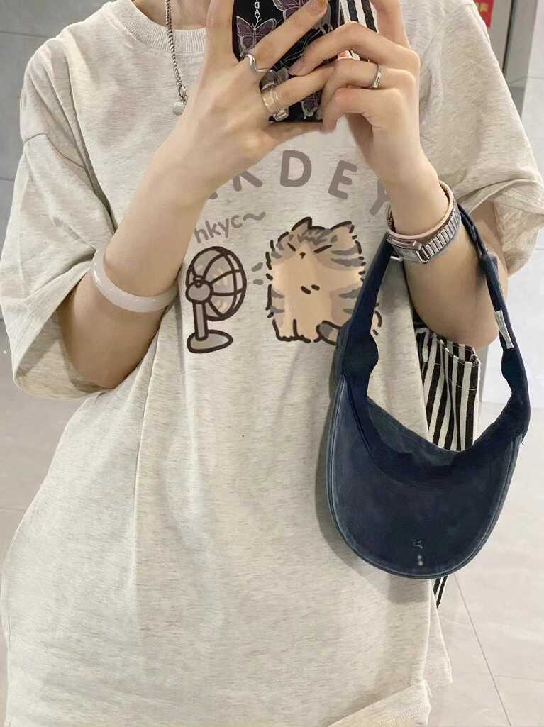 Plus-Size Cotton Short-Sleeve T-Shirt for Couples, Loose Fit with Drop Shoulder, Unique American Style, Casual Weekend Wear Plus-Size Cotton Short-Sleeve T-Shirt for Couples, Loose Fit with Drop Shoulder, Unique American Style, Casual Weekend Wear