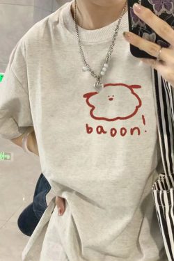 Plus Size Cotton Short Sleeve T-Shirt for Men and Women, American Retro Loose Fit Couples Tee, Casual Everyday Style