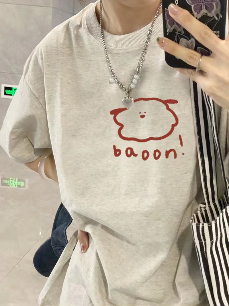 Plus Size Cotton Short Sleeve T-Shirt for Men and Women, American Retro Loose Fit Couples Tee, Casual Everyday Style Plus Size Cotton Short Sleeve T-Shirt for Men and Women, American Retro Loose Fit Couples Tee, Casual Everyday Style