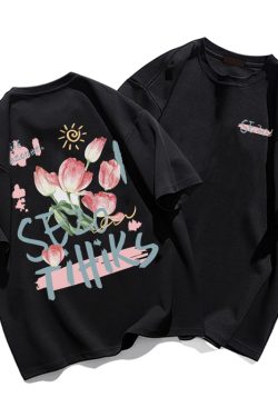 Plus Size Cotton Short Sleeve T-Shirt for Women, Unisex Retro Loose Fit Top, Hong Kong Style Chic, Casual Couple Outfit