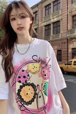 Plus Size European Style Oversized Cotton Short Sleeve T-Shirt for Women - Casual Loose Fit Mid-Length Top