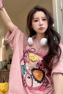 Plus Size European Style Oversized Cotton Short Sleeve T-Shirt for Women - Casual Loose Fit Mid-Length Top