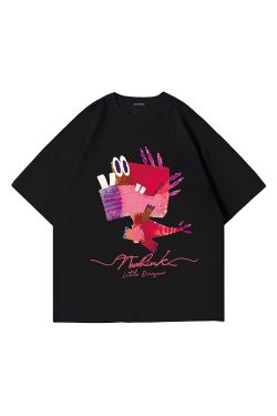 Plus Size Fun Cartoon Men's Trendy T-Shirt - Short Sleeve Summer Fashion for Big Size Men, 5-Point Sleeve Style