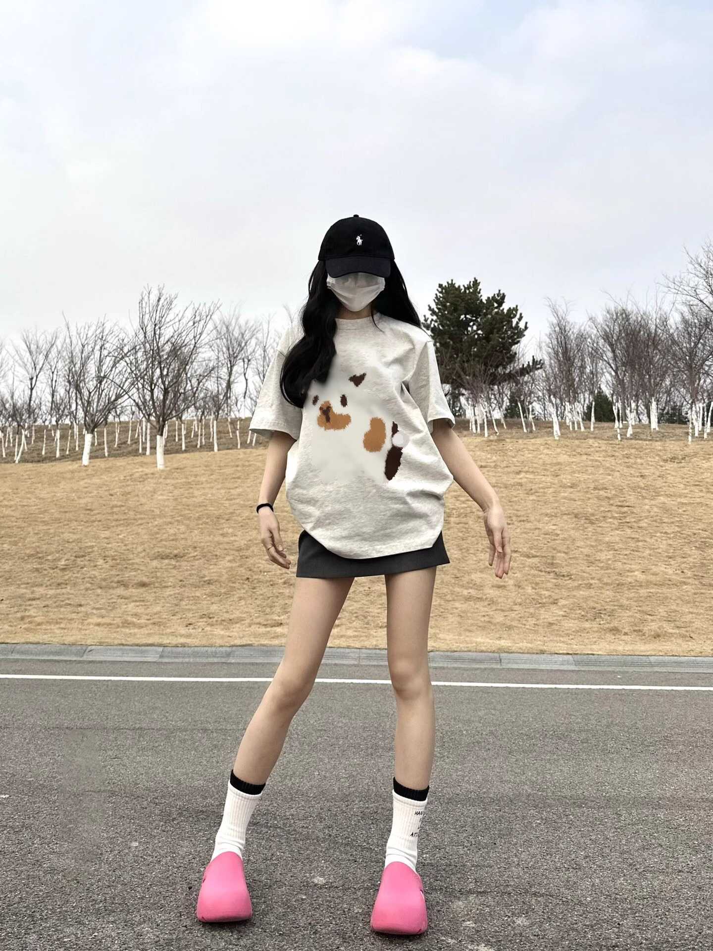 Plus Size Gray Floral Short Sleeve T-Shirt for Women - American Style Loose Fit Cotton Top for Summer Fashion Plus Size Gray Floral Short Sleeve T-Shirt for Women - American Style Loose Fit Cotton Top for Summer Fashion