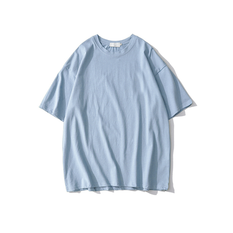 Plus Size Heavyweight Pure Cotton Short Sleeve T-Shirt for Women - Solid Color Unisex Base Tee, Perfect for Couple Outfits Plus Size Heavyweight Pure Cotton Short Sleeve T-Shirt for Women - Solid Color Unisex Base Tee, Perfect for Couple Outfits