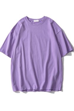 Plus Size Heavyweight Pure Cotton Short Sleeve T-Shirt for Women - Solid Color Unisex Base Tee, Perfect for Couple Outfits