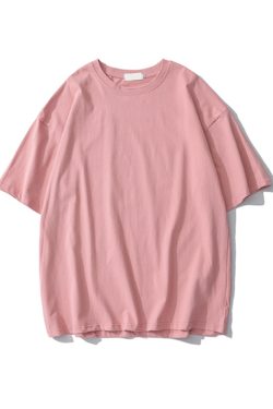 Plus Size Heavyweight Pure Cotton Short Sleeve T-Shirt for Women - Solid Color Unisex Base Tee, Perfect for Couple Outfits