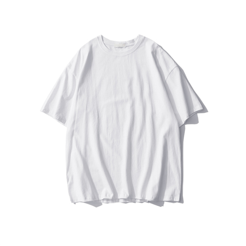 Plus Size Heavyweight Pure Cotton Short Sleeve T-Shirt for Women - Solid Color Unisex Base Tee, Perfect for Couple Outfits Plus Size Heavyweight Pure Cotton Short Sleeve T-Shirt for Women - Solid Color Unisex Base Tee, Perfect for Couple Outfits