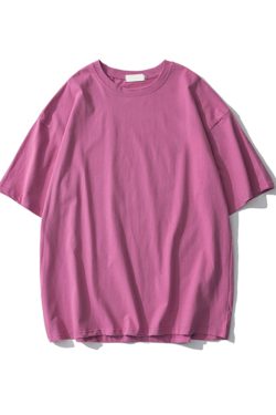 Plus Size Heavyweight Pure Cotton Short Sleeve T-Shirt for Women - Solid Color Unisex Base Tee, Perfect for Couple Outfits