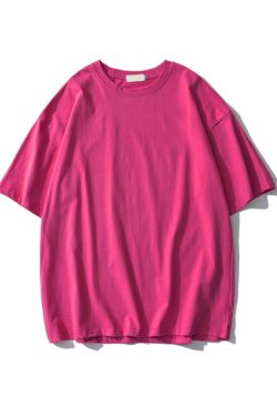Plus Size Heavyweight Pure Cotton Short Sleeve T-Shirt for Women - Solid Color Unisex Base Tee, Perfect for Couple Outfits