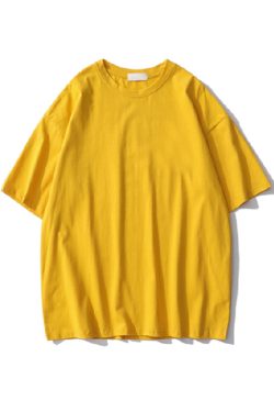 Plus Size Heavyweight Pure Cotton Short Sleeve T-Shirt for Women - Solid Color Unisex Base Tee, Perfect for Couple Outfits