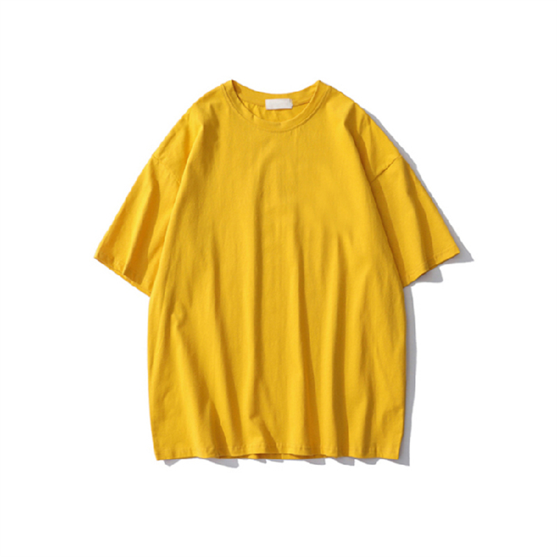 Plus Size Heavyweight Pure Cotton Short Sleeve T-Shirt for Women - Solid Color Unisex Base Tee, Perfect for Couple Outfits Plus Size Heavyweight Pure Cotton Short Sleeve T-Shirt for Women - Solid Color Unisex Base Tee, Perfect for Couple Outfits