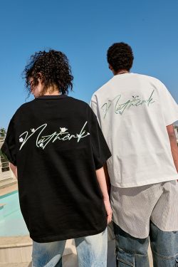 Plus Size Hip Hop Heavy Embroidery Short Sleeve T-Shirt - Letter Floral Trendy Unisex Loose Fit for Summer 2025