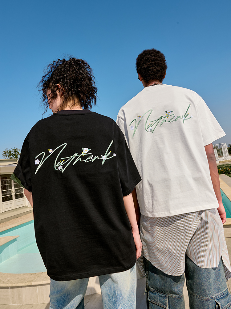 Plus Size Hip Hop Heavy Embroidery Short Sleeve T-Shirt - Letter Floral Trendy Unisex Loose Fit for Summer 2025 Plus Size Hip Hop Heavy Embroidery Short Sleeve T-Shirt - Letter Floral Trendy Unisex Loose Fit for Summer 2025