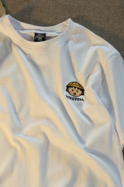 Plus Size Japanese Cartoon Chibi Maruko-chan Graphic T-Shirt for Couples - Soft Cotton Short Sleeve Tee