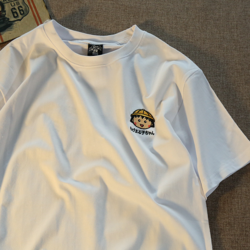 Plus Size Japanese Cartoon Chibi Maruko-chan Graphic T-Shirt for Couples - Soft Cotton Short Sleeve Tee Plus Size Japanese Cartoon Chibi Maruko-chan Graphic T-Shirt for Couples - Soft Cotton Short Sleeve Tee