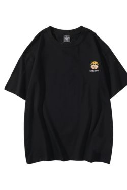 Plus Size Japanese Cartoon Chibi Maruko-chan Graphic T-Shirt for Couples - Soft Cotton Short Sleeve Tee