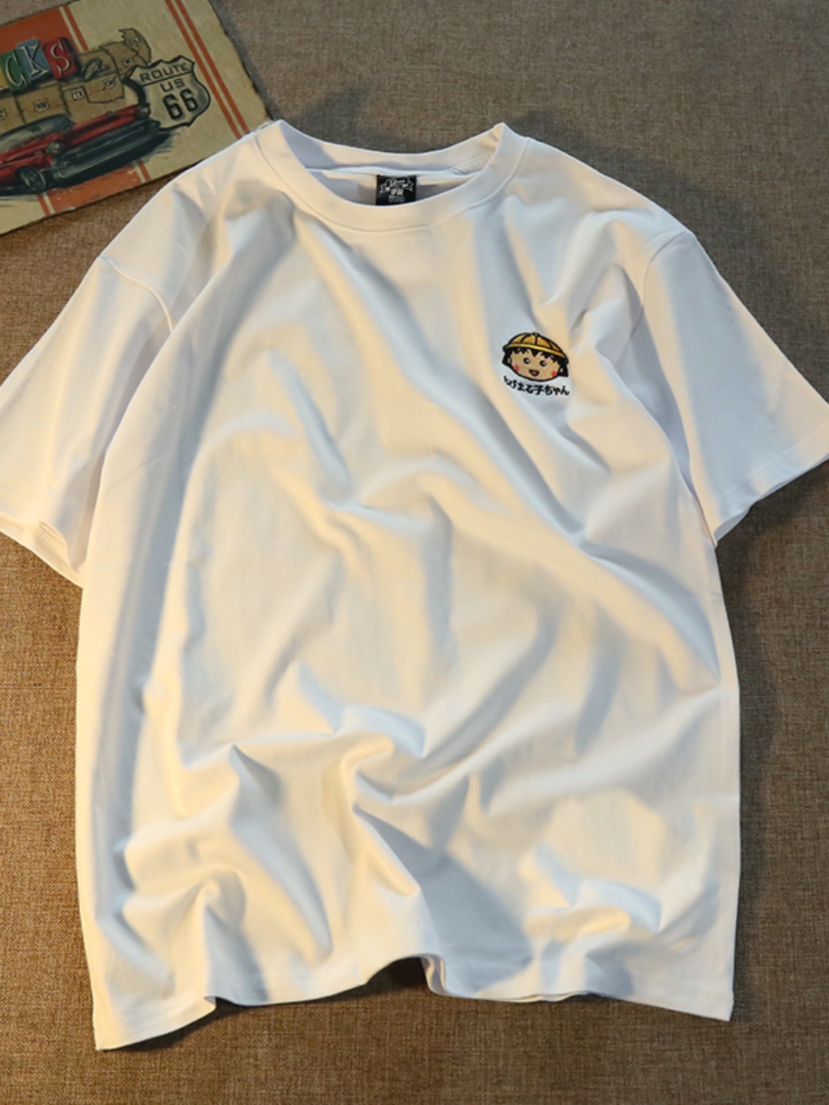 Plus Size Japanese Cartoon Chibi Maruko-chan Graphic T-Shirt for Couples - Soft Cotton Short Sleeve Tee Plus Size Japanese Cartoon Chibi Maruko-chan Graphic T-Shirt for Couples - Soft Cotton Short Sleeve Tee