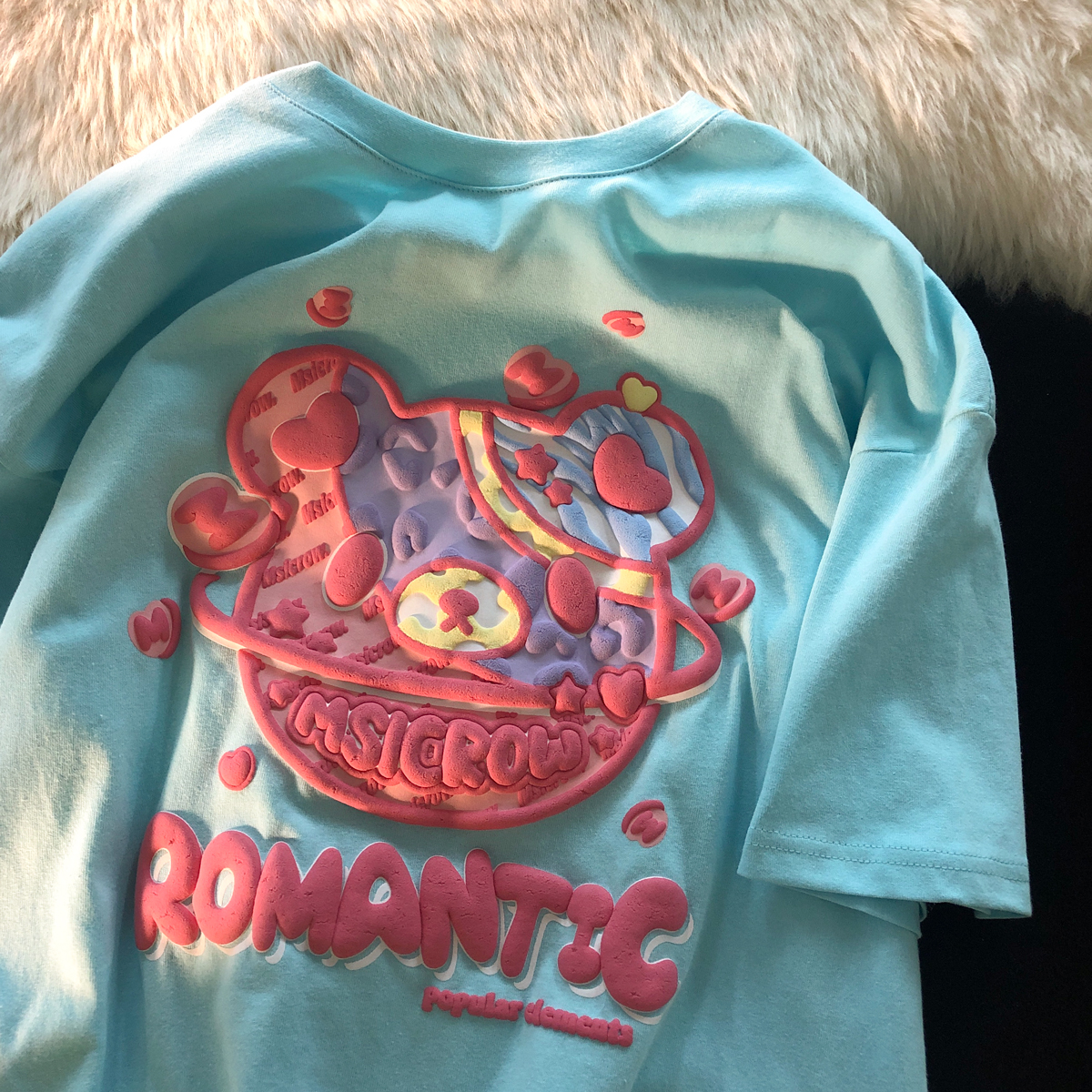 Plus-Size Japanese Retro Tulip Short-Sleeve T-Shirt for Men and Women, Loose-Fitting Pure Cotton Summer Top, Y2K Style Plus-Size Japanese Retro Tulip Short-Sleeve T-Shirt for Men and Women, Loose-Fitting Pure Cotton Summer Top, Y2K Style