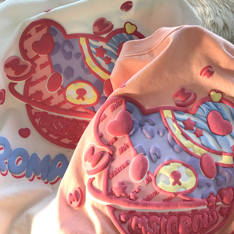 Plus-Size Japanese Retro Tulip Short-Sleeve T-Shirt for Men and Women, Loose-Fitting Pure Cotton Summer Top, Y2K Style Plus-Size Japanese Retro Tulip Short-Sleeve T-Shirt for Men and Women, Loose-Fitting Pure Cotton Summer Top, Y2K Style