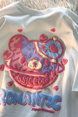 Plus-Size Japanese Retro Tulip Short-Sleeve T-Shirt for Men and Women, Loose-Fitting Pure Cotton Summer Top, Y2K Style